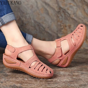 Сандали за момичета Обувки с кухи кръгли пръсти Меки клинове Летни дамски обувки Удобни плажни дамски обувки с кукичка