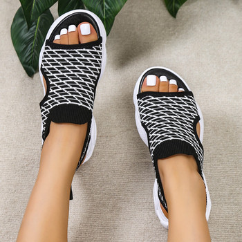Летни дамски сандали Мрежести ежедневни обувки Сандалии с връзки и отворени пръсти с дебела подметка Плажни обувки за жени Нови Zapatos Mujer