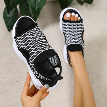 Летни дамски сандали Мрежести ежедневни обувки Сандалии с връзки и отворени пръсти с дебела подметка Плажни обувки за жени Нови Zapatos Mujer