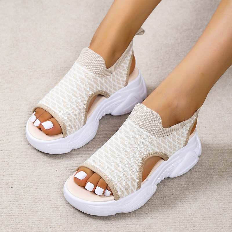 Καλοκαιρινά Γυναικεία Σανδάλια Διχτυωτές Casual Παπούτσια Χονδρής σόλας με κορδόνια Sandalias Open Toe Γυναικεία παπούτσια New Zapatos Mujer