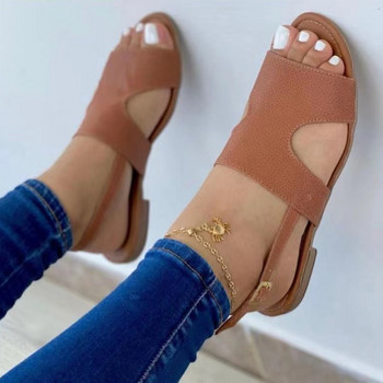 2023 Летни нови модни дамски сандали Леопардови римски сандали с отворен пръст за жени Гладиаторски сандали с плоска катарама Zapatos