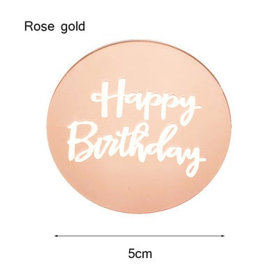 INS New Happy Birthday Cake Topper Acrilic Gold Birthday Oh Baby Cupcake Topper pentru Baby Shower Decoratiuni pentru Tort