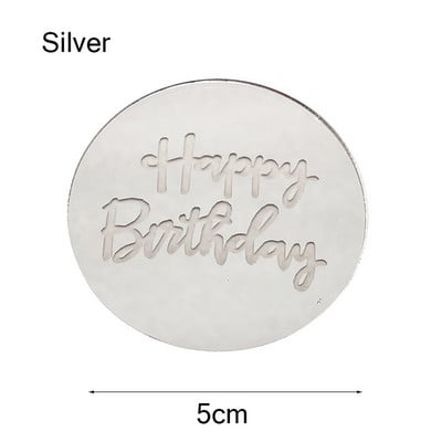 INS New Happy Birthday Cake Topper Acrilic Gold Birthday Oh Baby Cupcake Topper pentru Baby Shower Decoratiuni pentru Tort