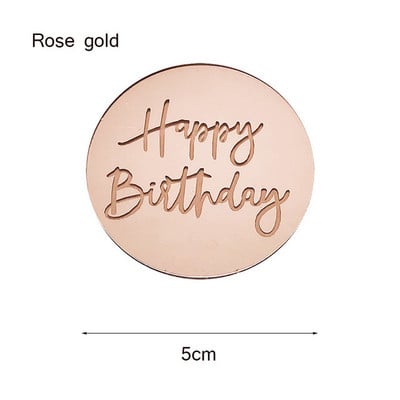 INS New Happy Birthday Cake Topper Acrilic Gold Birthday Oh Baby Cupcake Topper pentru Baby Shower Decoratiuni pentru Tort