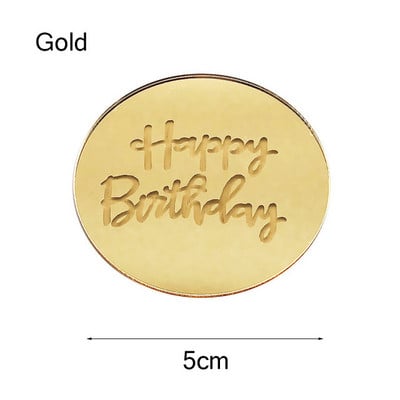 INS New Happy Birthday Cake Topper Acrilic Gold Birthday Oh Baby Cupcake Topper pentru Baby Shower Decoratiuni pentru Tort