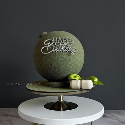 INS New Happy Birthday Cake Topper Acrilic Gold Birthday Oh Baby Cupcake Topper pentru Baby Shower Decoratiuni pentru Tort