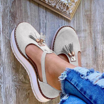 Дамски сандали Ромски модни сандали на платформа с каишка за хладилник Летни ежедневни меки дамски равни обувки Плажни сандалии Голям размер