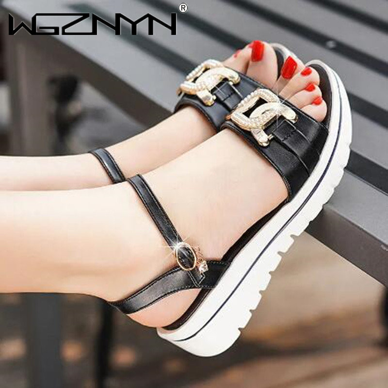 Sandale cu platformă de vară 2023 pentru femei, pantofi cu strasuri pentru femei, concise vichy, culori mixte, sandale cu toc înalt, ocazional