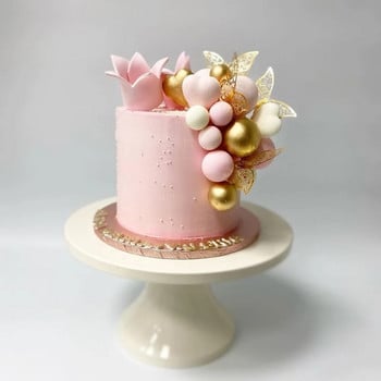 12 бр. Изкуствена пеперуда Честит рожден ден Торта за торта Златни 3D пеперуди Покрития за кексчета за сватбено парти Печене на десерт Декор