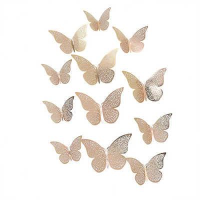 12 tk Kunstlik liblikas palju õnne sünnipäevaks tordipealne Kuldne 3D liblikad koogipealsed pulmapeo küpsetamiseks magustoidu kaunistamiseks