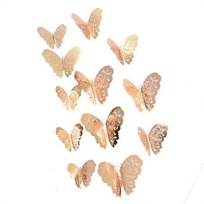 12 tk Kunstlik liblikas palju õnne sünnipäevaks tordipealne Kuldne 3D liblikad koogipealsed pulmapeo küpsetamiseks magustoidu kaunistamiseks