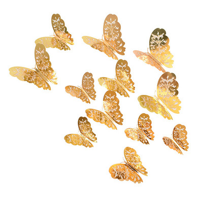 12 tk Kunstlik liblikas palju õnne sünnipäevaks tordipealne Kuldne 3D liblikad koogipealsed pulmapeo küpsetamiseks magustoidu kaunistamiseks