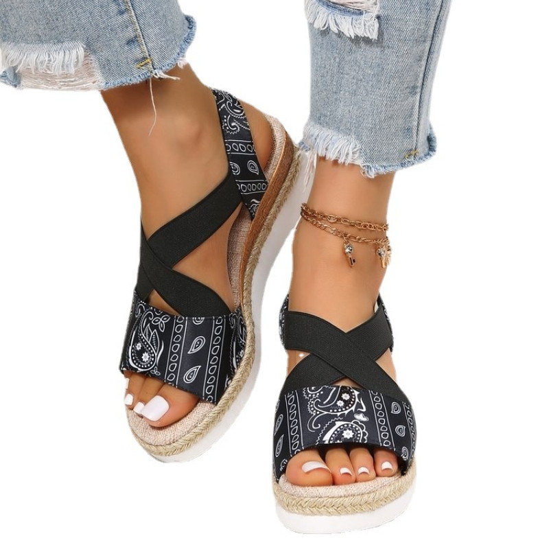 2022 Sandale cu pane pentru femei Sandale Roma retro cu bretele încrucișate Sandale cu platformă de vară cu vârf deschis Pantofi pentru femei Sandalias Mujer