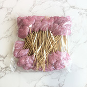 20 бр. Mini Heart Star Cupcake Toppers Cake Topper Decorating Picks Детска сватба, рожден ден Декорации за партита Baby Shower Сувенири