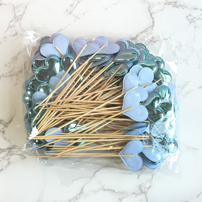 20 бр. Mini Heart Star Cupcake Toppers Cake Topper Decorating Picks Детска сватба, рожден ден Декорации за партита Baby Shower Сувенири