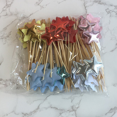 20 бр. Mini Heart Star Cupcake Toppers Cake Topper Decorating Picks Детска сватба, рожден ден Декорации за партита Baby Shower Сувенири