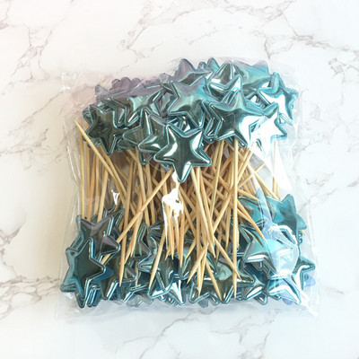 20 бр. Mini Heart Star Cupcake Toppers Cake Topper Decorating Picks Детска сватба, рожден ден Декорации за партита Baby Shower Сувенири