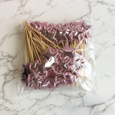 20 бр. Mini Heart Star Cupcake Toppers Cake Topper Decorating Picks Детска сватба, рожден ден Декорации за партита Baby Shower Сувенири