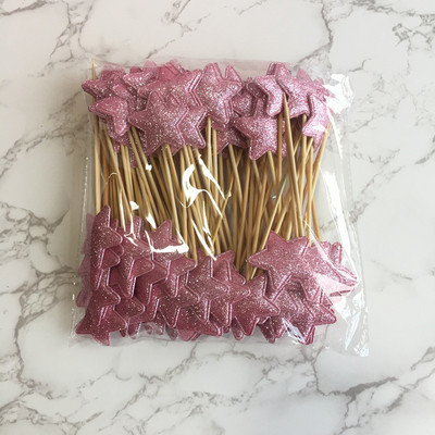 20 бр. Mini Heart Star Cupcake Toppers Cake Topper Decorating Picks Детска сватба, рожден ден Декорации за партита Baby Shower Сувенири