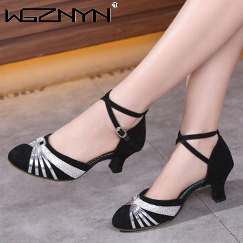 2022 NOI Pantofi de dans latino pentru femei, fete, pantofi de dans tango, cu toc înalt, pantofi de dans din satin moale, sandale de dans de sală