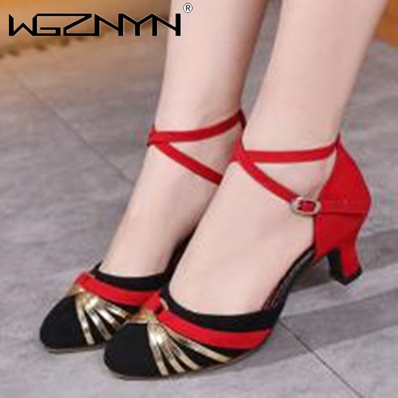 2022 NOI Pantofi de dans latino pentru femei, fete, pantofi de dans tango, cu toc înalt, pantofi de dans din satin moale, sandale de dans de sală