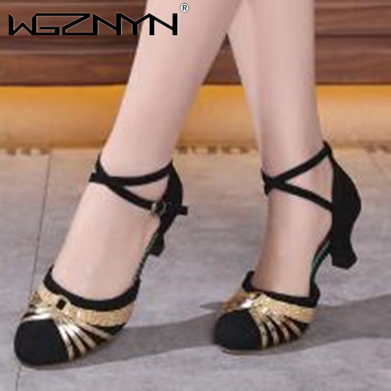 2022 NOI Pantofi de dans latino pentru femei, fete, pantofi de dans tango, cu toc înalt, pantofi de dans din satin moale, sandale de dans de sală