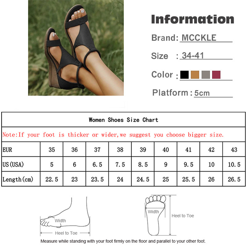 MCCKLE Női Nyári Szandál Középsarkú Ékes Cipők Női Vintage PU cipzár Retro szandál Női Nyitott orrú Divat Alkalmi cipők