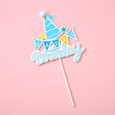 5 bucăți de hârtie de culoare bomboană pentru tort pentru mulți ani, cu inimă de desene animate drăguț, stea pentru petrecere de aniversare, inserție de tort pentru nuntă, decor desert