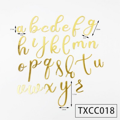 Zelta spoguļa akrila kūkas dekorācija Daudz laimes dzimšanas dienā Lielo angļu burtu komplekts Kāzu ballītes kūkas virsmaizīte cupcake ieliktnis karodziņš