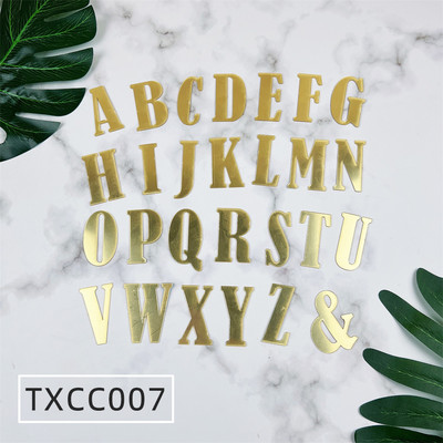 Zelta spoguļa akrila kūkas dekorācija Daudz laimes dzimšanas dienā Lielo angļu burtu komplekts Kāzu ballītes kūkas virsmaizīte cupcake ieliktnis karodziņš