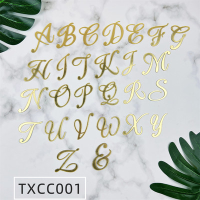 Zelta spoguļa akrila kūkas dekorācija Daudz laimes dzimšanas dienā Lielo angļu burtu komplekts Kāzu ballītes kūkas virsmaizīte cupcake ieliktnis karodziņš