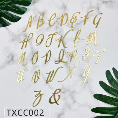 Zelta spoguļa akrila kūkas dekorācija Daudz laimes dzimšanas dienā Lielo angļu burtu komplekts Kāzu ballītes kūkas virsmaizīte cupcake ieliktnis karodziņš