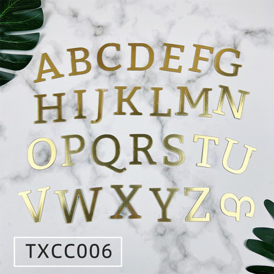 Zelta spoguļa akrila kūkas dekorācija Daudz laimes dzimšanas dienā Lielo angļu burtu komplekts Kāzu ballītes kūkas virsmaizīte cupcake ieliktnis karodziņš