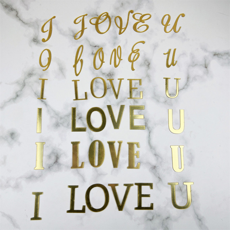 Zelta spoguļa akrila kūkas dekorācija Daudz laimes dzimšanas dienā Lielo angļu burtu komplekts Kāzu ballītes kūkas virsmaizīte cupcake ieliktnis karodziņš