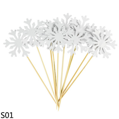 20/50 buc Topper pentru tort cu fulgi de nea pentru fetiță, pentru aniversarea de Crăciun, pentru cupcake, pentru baby shower, petrecere de nuntă, accesorii decor pentru prăjituri cu sclipici