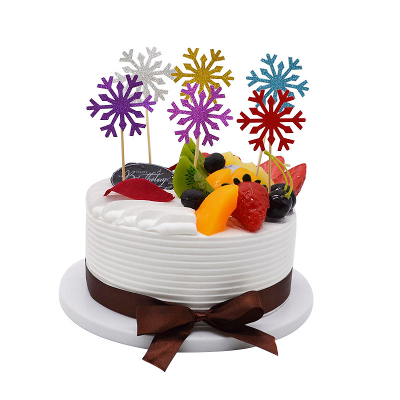 20/50 buc Topper pentru tort cu fulgi de nea pentru fetiță, pentru aniversarea de Crăciun, pentru cupcake, pentru baby shower, petrecere de nuntă, accesorii decor pentru prăjituri cu sclipici