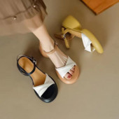 Sandale de vară 2023 pentru femei, la modă, nou sosire, culori mixte, cu  tocuri groase, pantofi casual de petrecere pentru femei