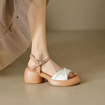 2023 Летни дамски сандали Модни новопристигащи смесени цветове  кожа Платформа с дебели токчета Ежедневни парти обувки Дамски
