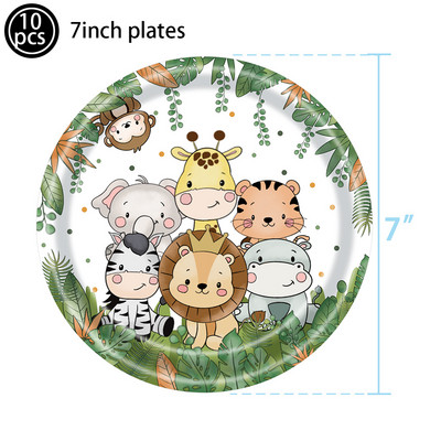 Baby Shower Safari Jungle Animals Θέμα Cupcake Toppers Forest Θέμα για πάρτι γενεθλίων για παιδιά και ενήλικες Διακόσμηση πάρτι