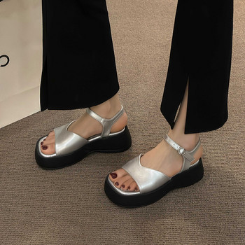 Дамски модни дизайнерски сандали с мек панел Дамски комфортни плажни обувки с плоски отворени пръсти Туристически дамски сандали на платформа Zapatos Mujer