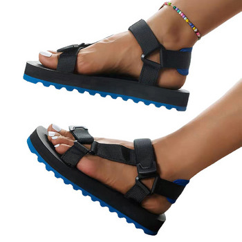 Летни дамски сандали на платформа Плажни обувки с блокиращи цветове Дамски сандали с дебела подметка Бързосъхнещи неплъзгащи се ежедневни обувки