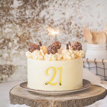 1 комплект 0-9 числа Златен акрилен топер за торта за годишнина от сватба Рожден ден Декорация на торта Цифрови капкейк топери Флаг