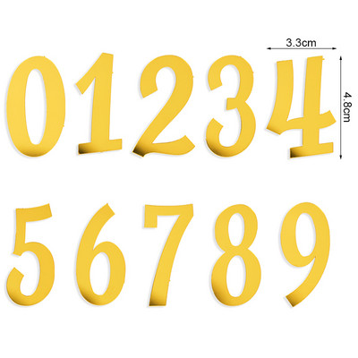1 komplekts 0–9 skaitļa zelta akrila kūkas virsma kāzu gadadienai dzimšanas dienas kūkas dekorēšanai digitālo kūku pildījumu karodziņš