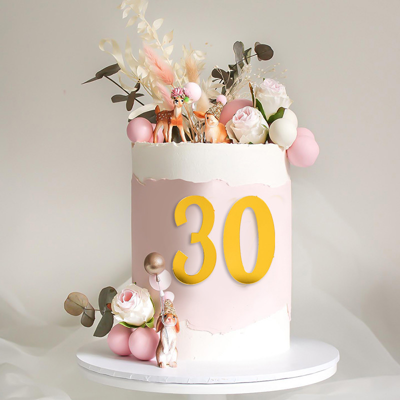 1 komplekts 0–9 skaitļa zelta akrila kūkas virsma kāzu gadadienai dzimšanas dienas kūkas dekorēšanai digitālo kūku pildījumu karodziņš