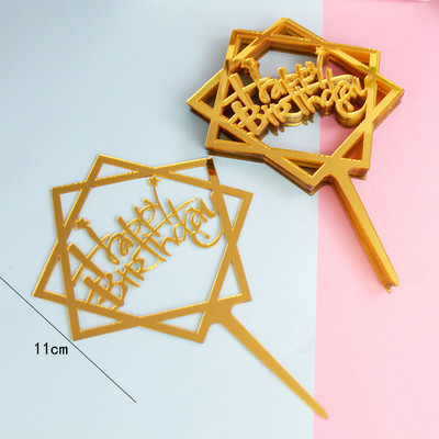 10 DB/SET Akril tortafedő Arany villogó tortafedő Boldog születésnapi parti dekoráció otthoni parti kellékekhez Cupcake fedő