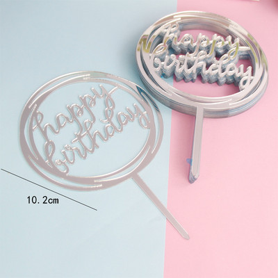 10 DB/SET Akril tortafedő Arany villogó tortafedő Boldog születésnapi parti dekoráció otthoni parti kellékekhez Cupcake fedő
