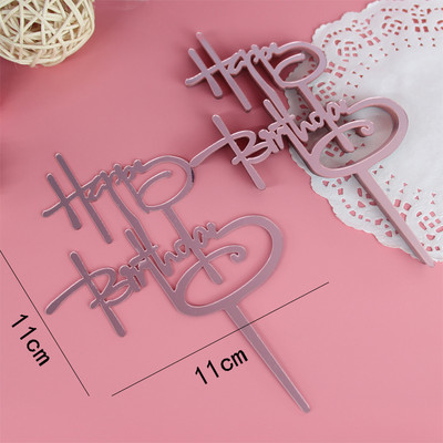 10 DB/SET Akril tortafedő Arany villogó tortafedő Boldog születésnapi parti dekoráció otthoni parti kellékekhez Cupcake fedő