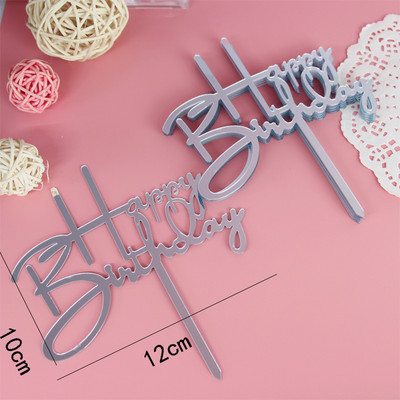 10 DB/SET Akril tortafedő Arany villogó tortafedő Boldog születésnapi parti dekoráció otthoni parti kellékekhez Cupcake fedő
