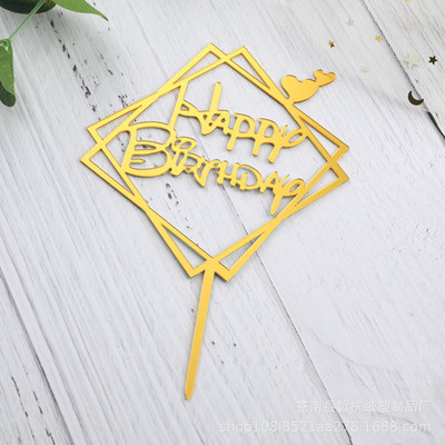 10 DB/SET Akril tortafedő Arany villogó tortafedő Boldog születésnapi parti dekoráció otthoni parti kellékekhez Cupcake fedő