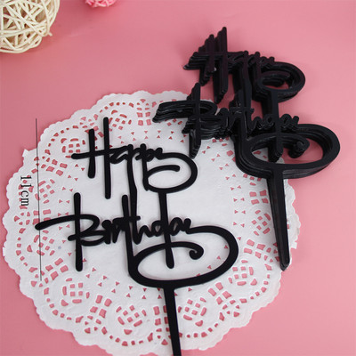 10 DB/SET Akril tortafedő Arany villogó tortafedő Boldog születésnapi parti dekoráció otthoni parti kellékekhez Cupcake fedő